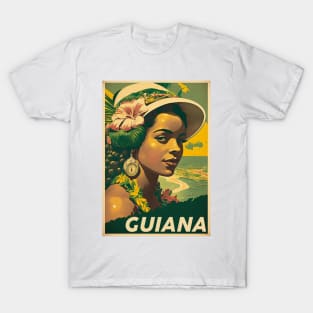 Guiana Vintage Travel Art Poster T-Shirt